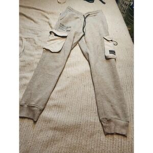Southpole Mens Cargo Jogger Sweatpants Gray Fleece Lined Streetwear Small